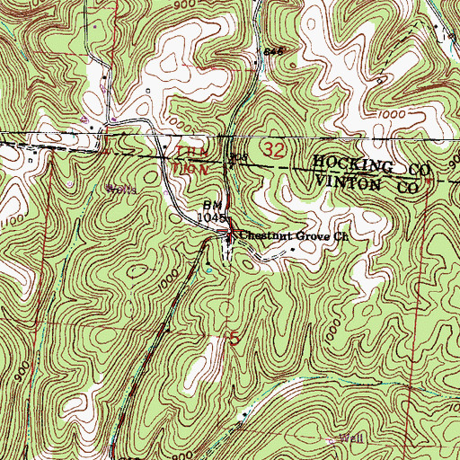 Topographic Map of Goosetown (historical), OH