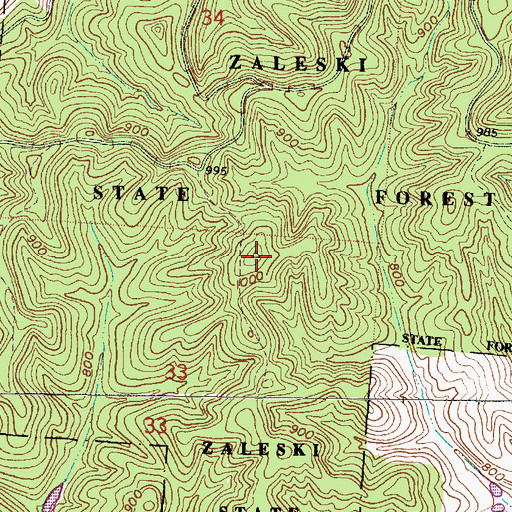 Topographic Map of The Pinnacle, OH