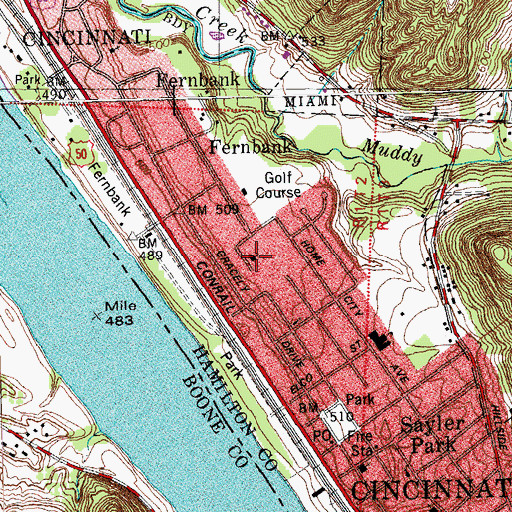 Topographic Map of Eden Chapel United Methodist Church, OH