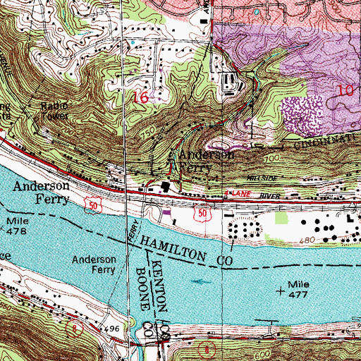 Topographic Map of Hillside Christian Church, OH