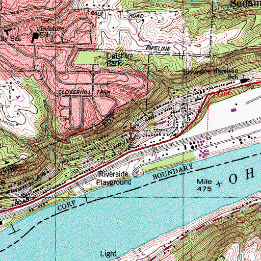 Topographic Map of Riverside United Methodist Church, OH