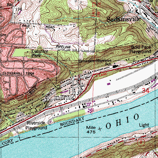 Topographic Map of Old Fashioned Baptist Church, OH