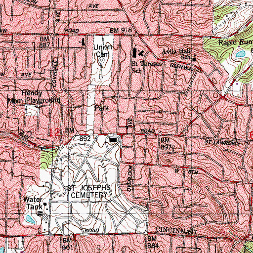 Topographic Map of Liberty Missionary Baptist Church, OH