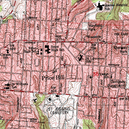 Topographic Map of Church of God, OH