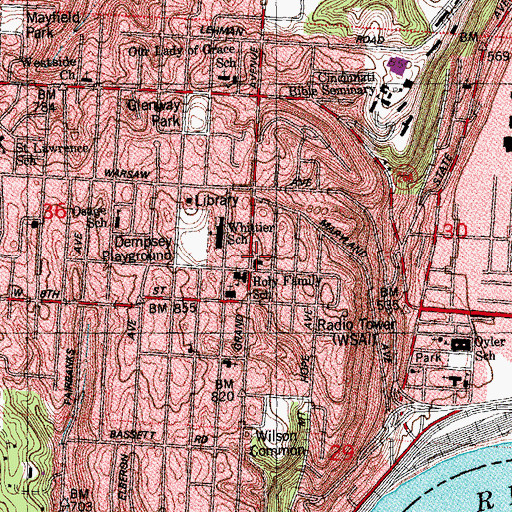 Topographic Map of Church of Christ, OH