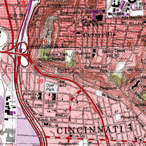 Topographic Map of Mount Tabor Baptist Church, OH