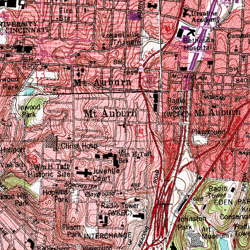 Topographic Map of First Wesleyan Church, OH