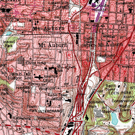 Topographic Map of New Unity Baptist Church, OH
