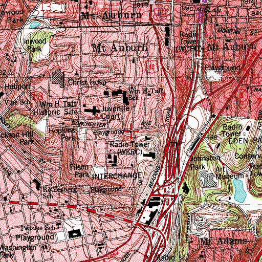 Topographic Map of Saint Mark Missionary Baptist Church, OH