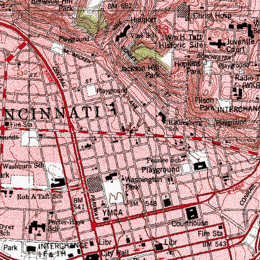 Topographic Map of Saint Francis School, OH