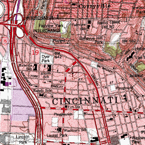 Topographic Map of Beams of Heaven Baptist Church, OH
