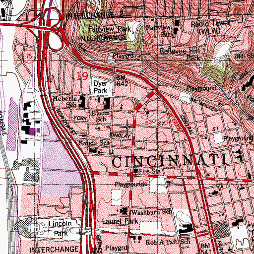 Topographic Map of Bethesda Baptist Church, OH