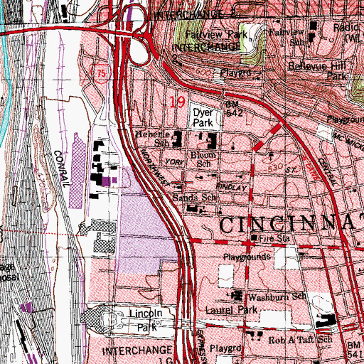 Topographic Map of Freeman Avenue United Church of Christ, OH