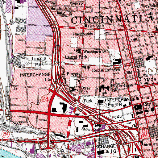 Topographic Map of Beulah Baptist Church, OH