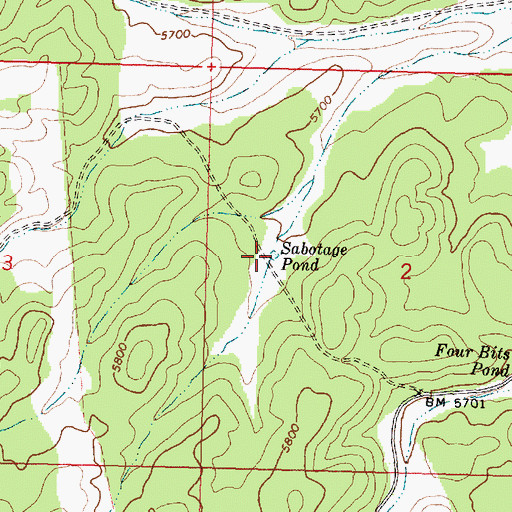 Topographic Map of Sabotage Pond, AZ