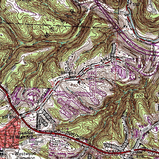 Topographic Map of Montana Avenue Church of the Nazarene, OH
