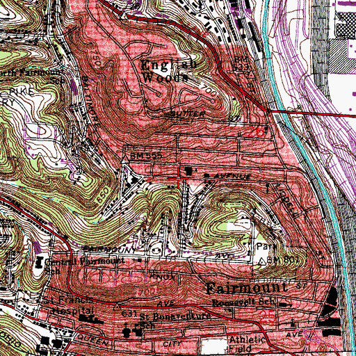 Topographic Map of Saint Elizabeth Baptist Church, OH