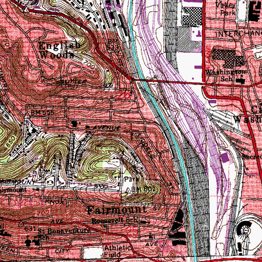 Topographic Map of Star Light Missionary Baptist Church, OH
