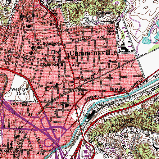 Topographic Map of First Pentecostal Apostolic Church, OH