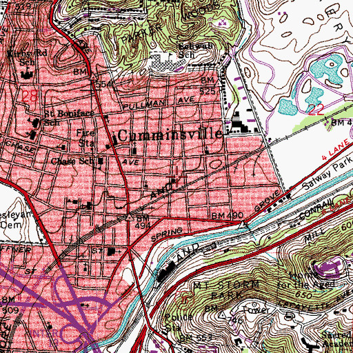 Topographic Map of Northside Christian Church, OH