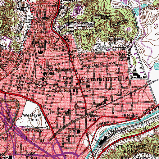 Topographic Map of North Presbyterian Church, OH
