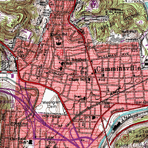 Topographic Map of Northside United Methodist Church (historical), OH