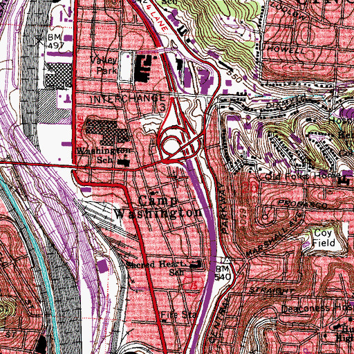 Topographic Map of Washington United Church of Christ, OH