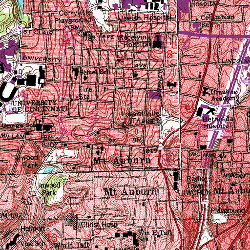 Topographic Map of First Christian Assembly of God Church, OH