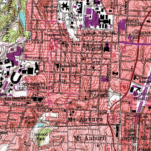 Topographic Map of Tyre Baptist Church, OH