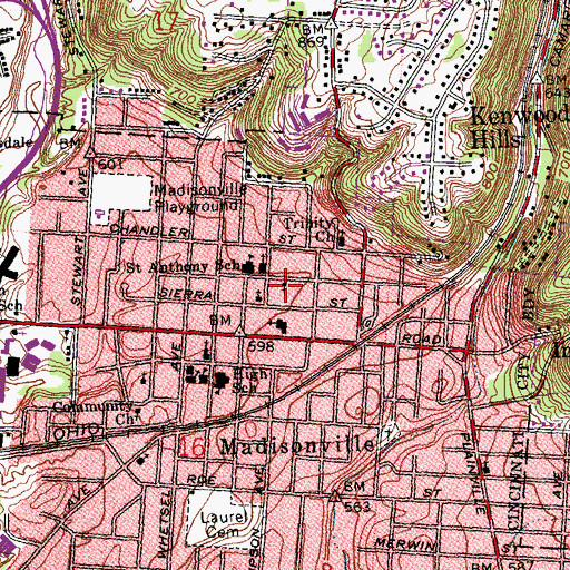 Topographic Map of Greater Liberty Baptist Church, OH