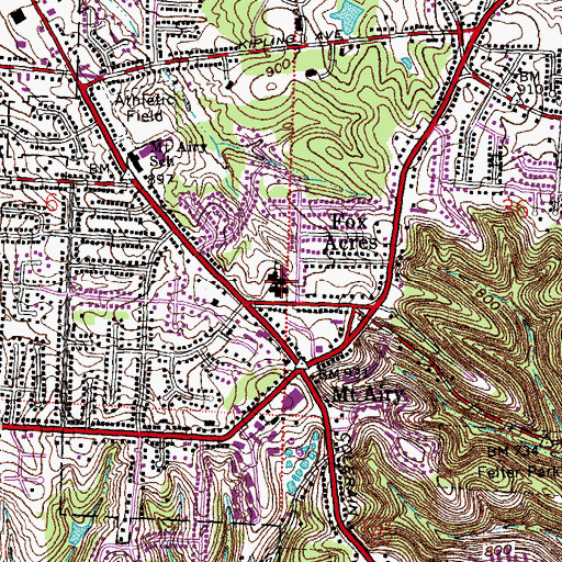Topographic Map of Little Flower School, OH