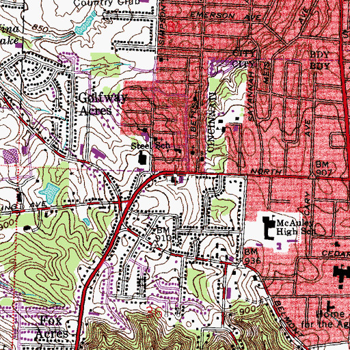Topographic Map of Saint Richard Roman Catholic Church, OH