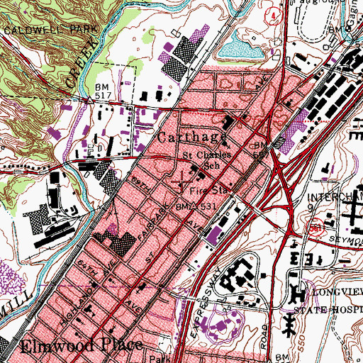 Topographic Map of Faith United Methodist Church, OH