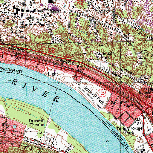 Topographic Map of Phillips Christian Methodist Episcopal Church, OH
