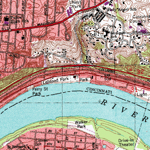 Topographic Map of Peter H Clark Academy, OH