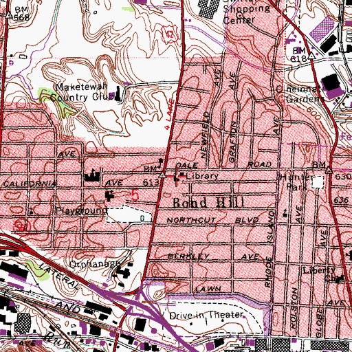 Topographic Map of Christ Memorial Baptist Church, OH