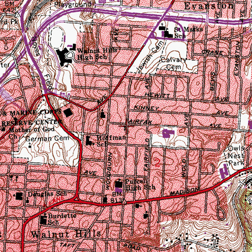 Topographic Map of Saint Stephen African Methodist Episcopal Church, OH