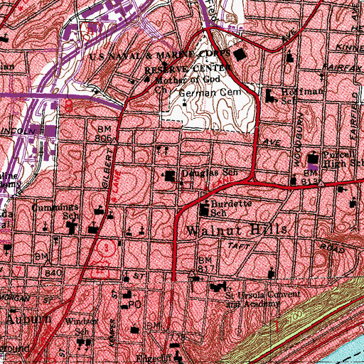 Topographic Map of Brown Chapel African Methodist Episcopal Church, OH