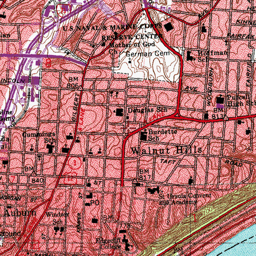 Topographic Map of Bethel Baptist Church, OH
