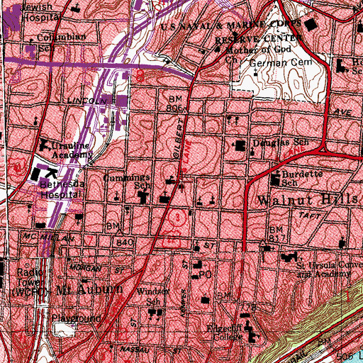 Topographic Map of Church of the Assumption, OH
