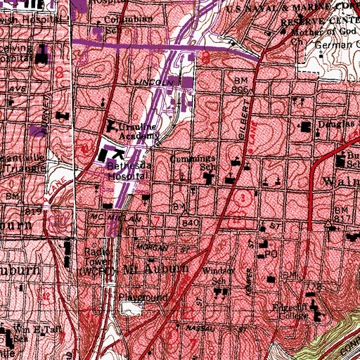 Topographic Map of New Sardis Primitive Baptist Church, OH