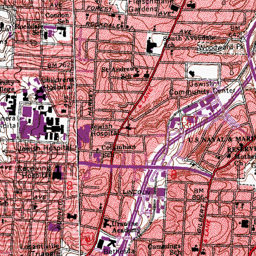 Topographic Map of New Friendship Baptist Church, OH