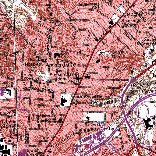 Topographic Map of Carmel Presbyterian Church, OH