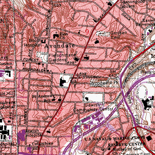 Topographic Map of Faith Temple Church of God, OH