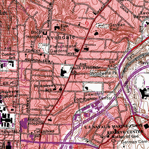 Topographic Map of Christ Temple Baptist Church, OH