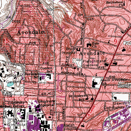 Topographic Map of Church of the Living God, OH