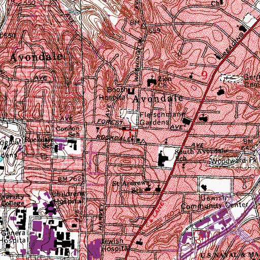 Topographic Map of Rockdale Baptist Church, OH