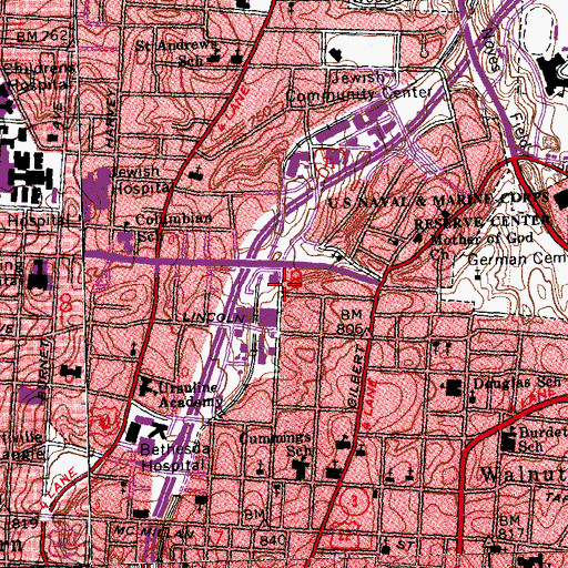 Topographic Map of New Testament Baptist Church, OH