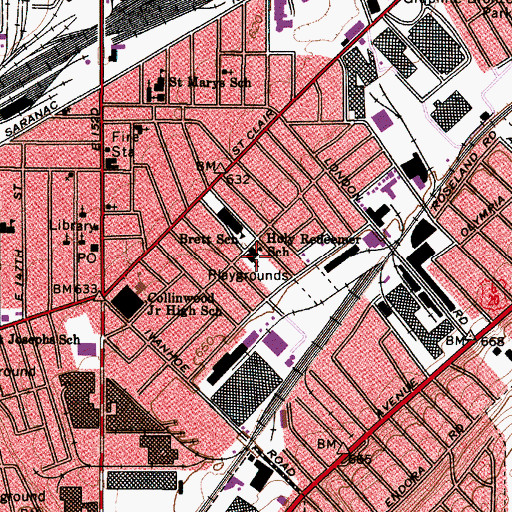 Topographic Map of Holy Redeemer Catholic Church, OH