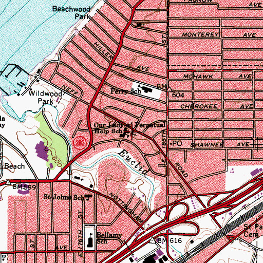 Topographic Map of Our Lady of Perpetual Help Catholic Church, OH